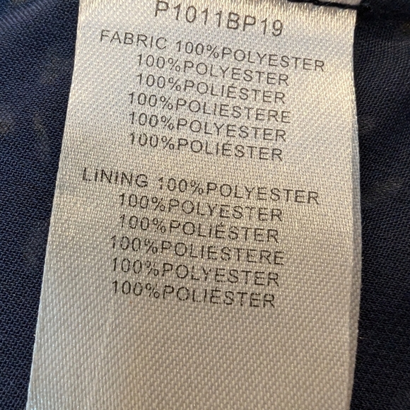 Molly Braken navy blue dress floral pattern, ruched waist, surplice bodice Sz XL - Picture 4 of 11